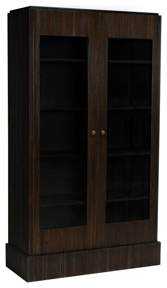 Noho Hutch, Hand Rubbed Black With Light Brown Trim