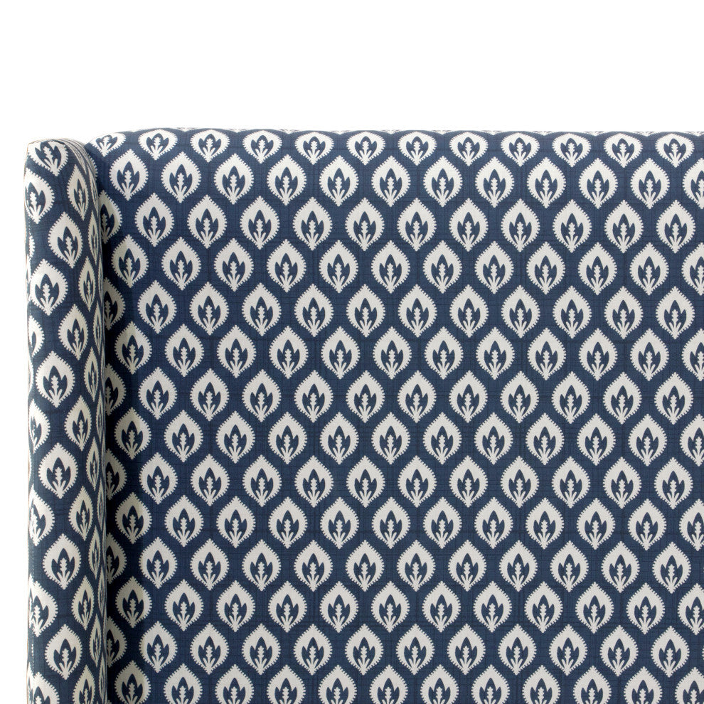 Twin Wingback Headboard, Elliot Floral Lg Navy