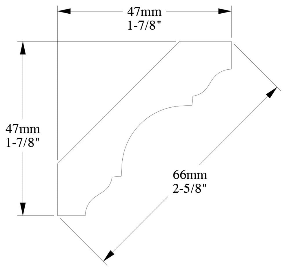 Orac Decor Plain Polyurethane Crown Moulding, Rigid Moulding