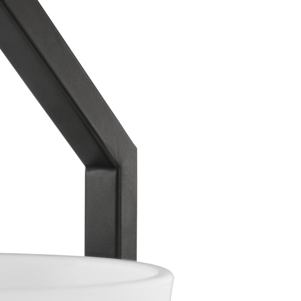 Vertex Collection One-Light Matte Black Etched White Semi-Flush Mount Light