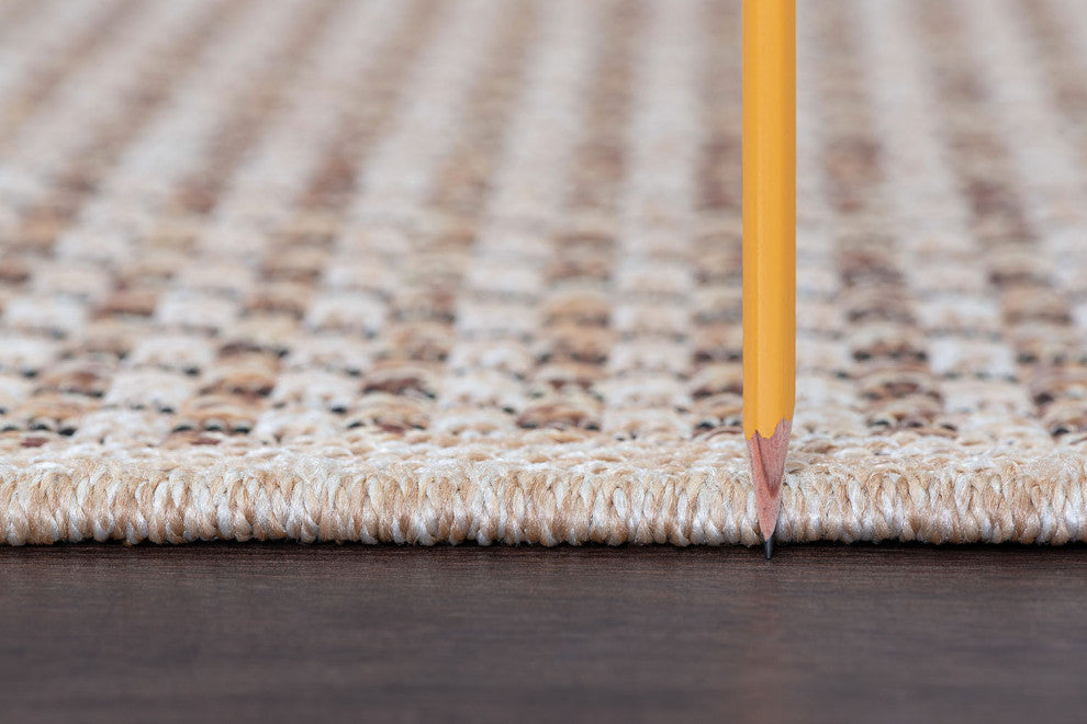 Dickens Contemporary Basektweave Cream/Brown Indoor/Outdoor Scatter Mat 2'x3'