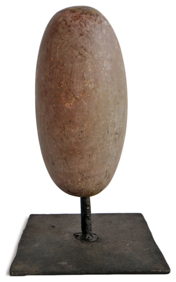 Natural Lingam Stone on Stand