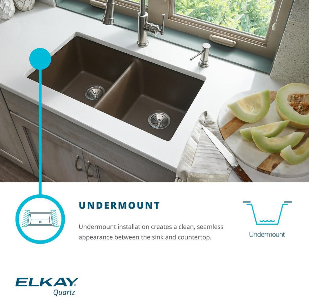 Elkay ELG1616 Quartz Classic 15-3/4" Undermount Single Basin - Black