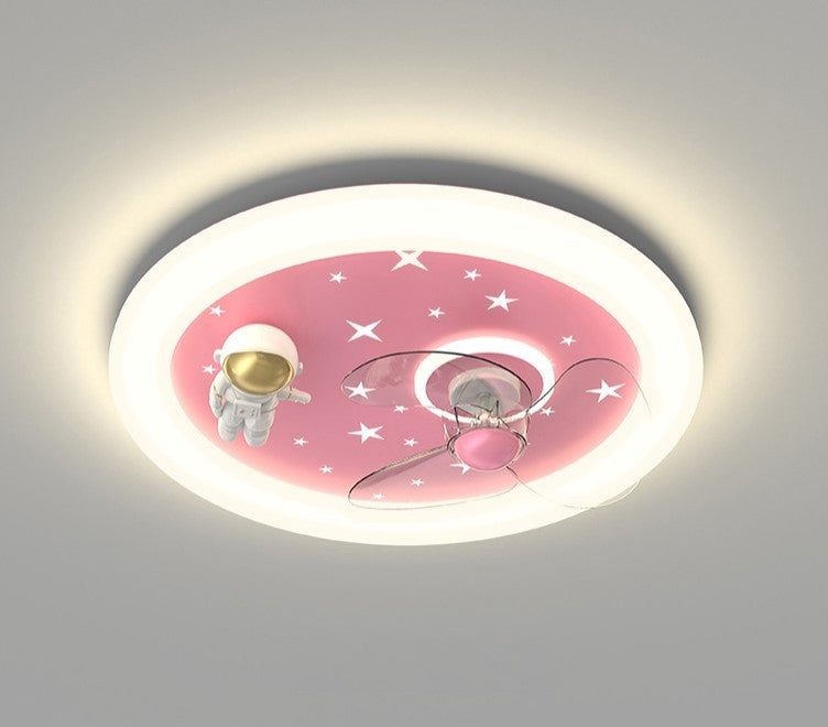 Marche-en-Famenne | Space Led Ceiling Lamp for kids room, Pink, Fan