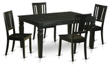 5-Piece Dinette Set for Dining Table and 4 Kitchen Chairs Without Cushion