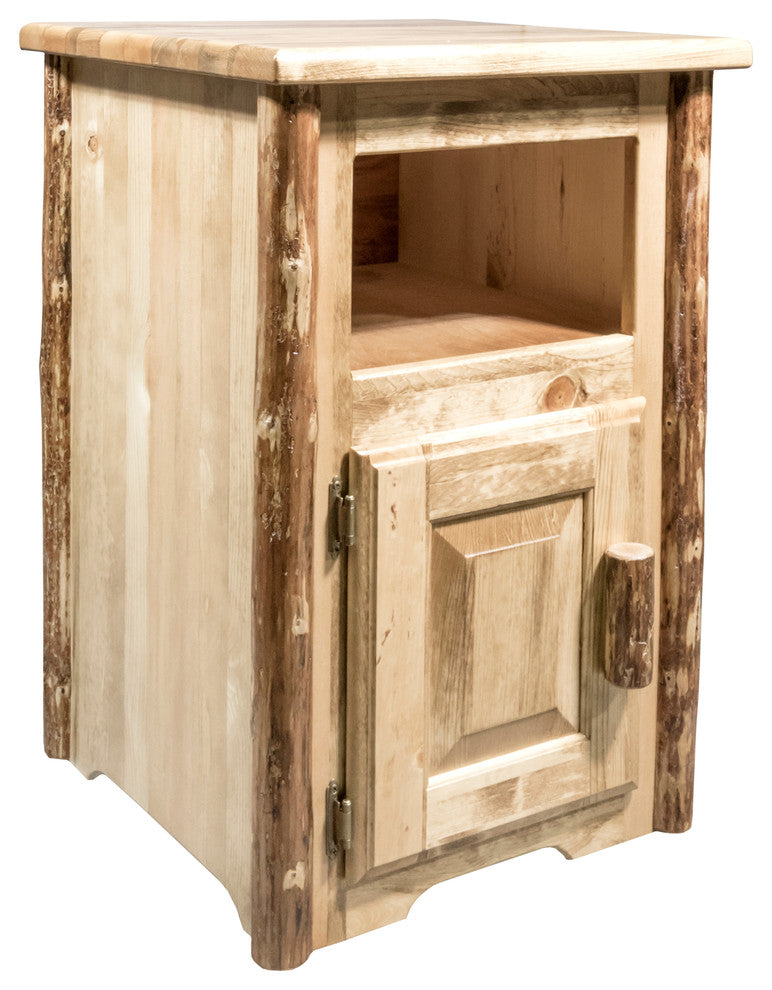 Glacier Country End Table with Door, Left Hinged