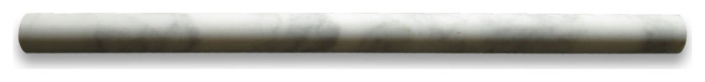Carrara White Marble Venato Carrera Pencil Liner Trim Molding Honed, 1 piece