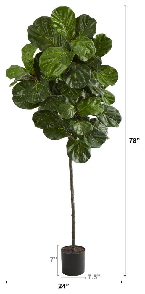 6.5' Fiddle Leaf Artificial Tree