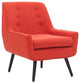 Linon Trelis Upholstered Tufted Accent Chair Black Legs in Pimento Red Fabric