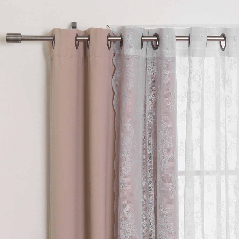 Rose Sheers and Blackout Curtains, Dusty Pink, 52"x96"
