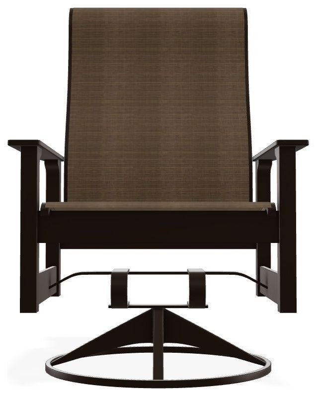 Leeward Sling Outdoor Swivel Rocker, Bark/Kona