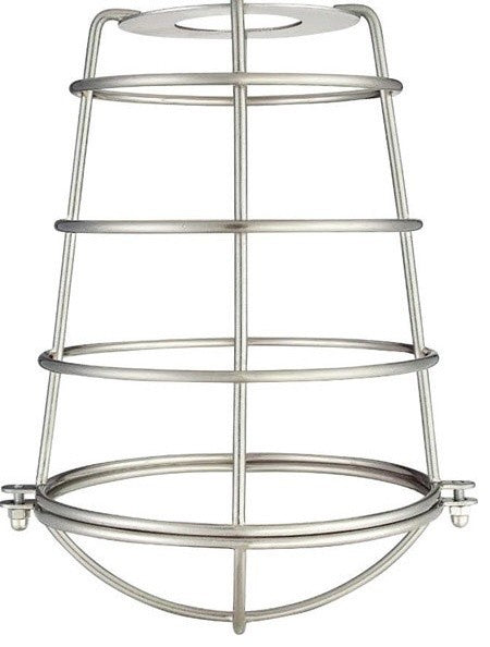 Westinghouse 85031 Cylindrical Metal Cage Shade, Brushed Nickel, 8"