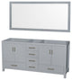 Wyndham Collection Sheffield Double Bathroom Vanity, Gray, 72"