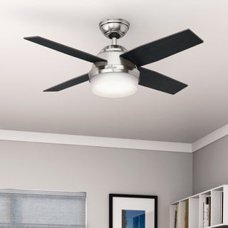 Hunter Fan Company 44" Dempsey Brushed Nickel Ceiling Fan With Light/Remote