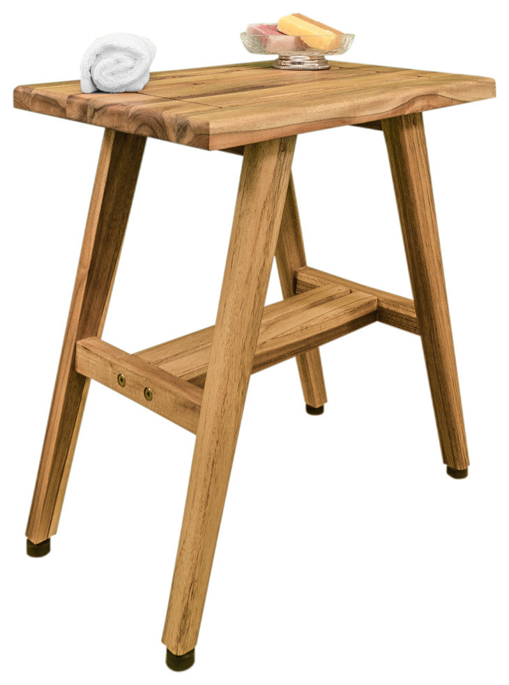 EcoDecors MidCentury 18" Wide ShowerBench ED501, Brown