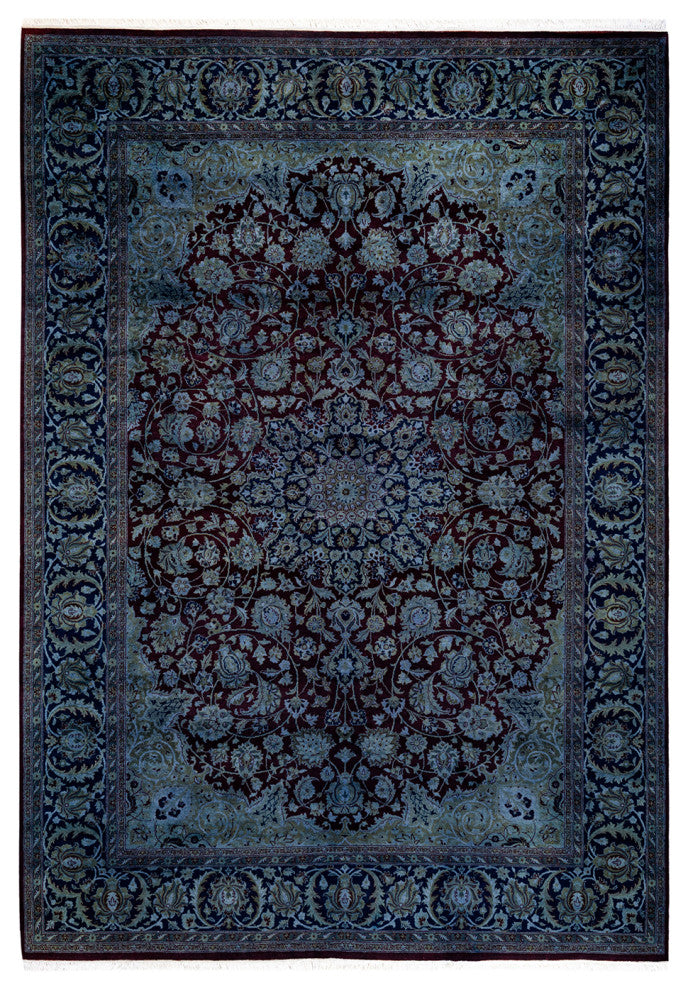 Fine Vibrance, One-of-a-Kind Hand-Knotted Area Rug Blue, 6' 3" x 9' 0"