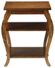 Walnut Finish Bow Leg Square End Table