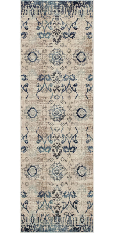 Noori Rug Low-Pile Rolland Ivory/Blue Rug