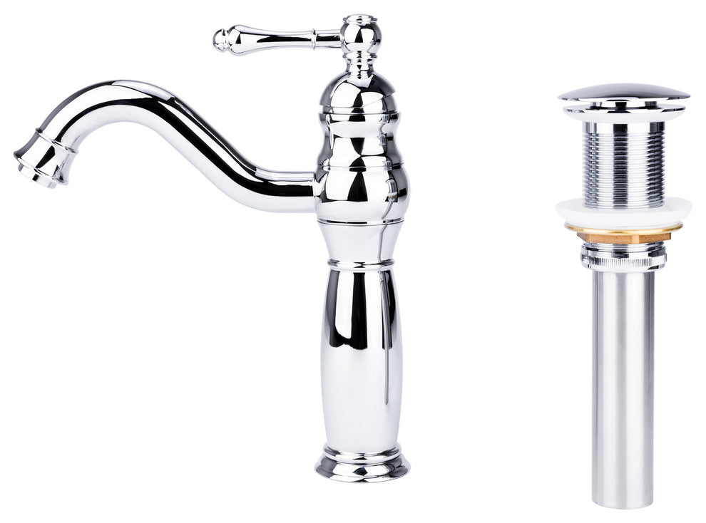 Fontaine Traditional Vessel Bathroom Faucet with Drain in Chrome
