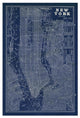 "Blueprint Map New York" Digital Paper Print by Sue Schlabach, 22"x32"