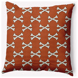20" x 20" Cross Bones Indoor/Outdoor Polyester Throw Pillow, Sienna
