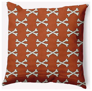 20" x 20" Cross Bones Indoor/Outdoor Polyester Throw Pillow, Sienna