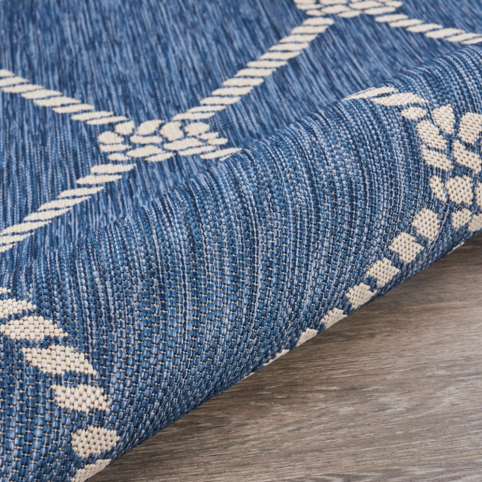 2' X 3' Blue And Gray Indoor Outdoor Area Rug