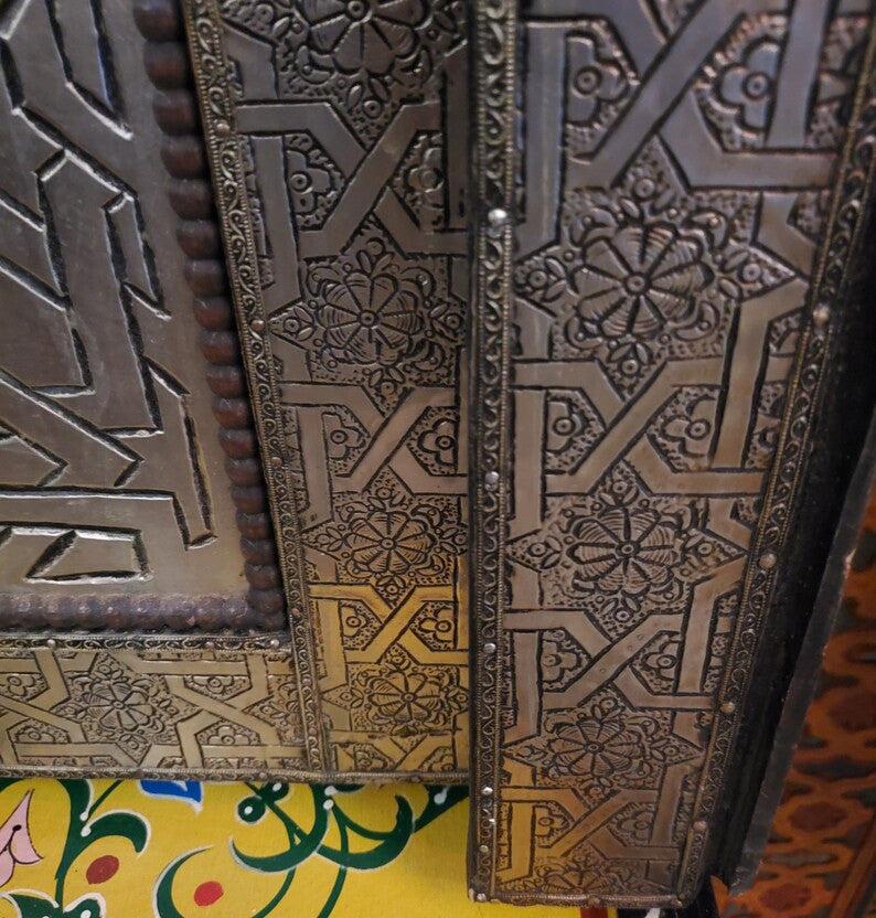 Amazing Moroccan Rabat Door All Metal Inlaid, Silver Finish