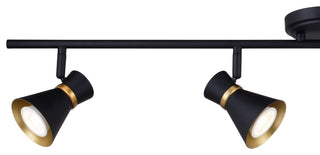Alto LED Adjustable Ceiling Spot Track Light, Matte Black and Satin Brass, 4-Light