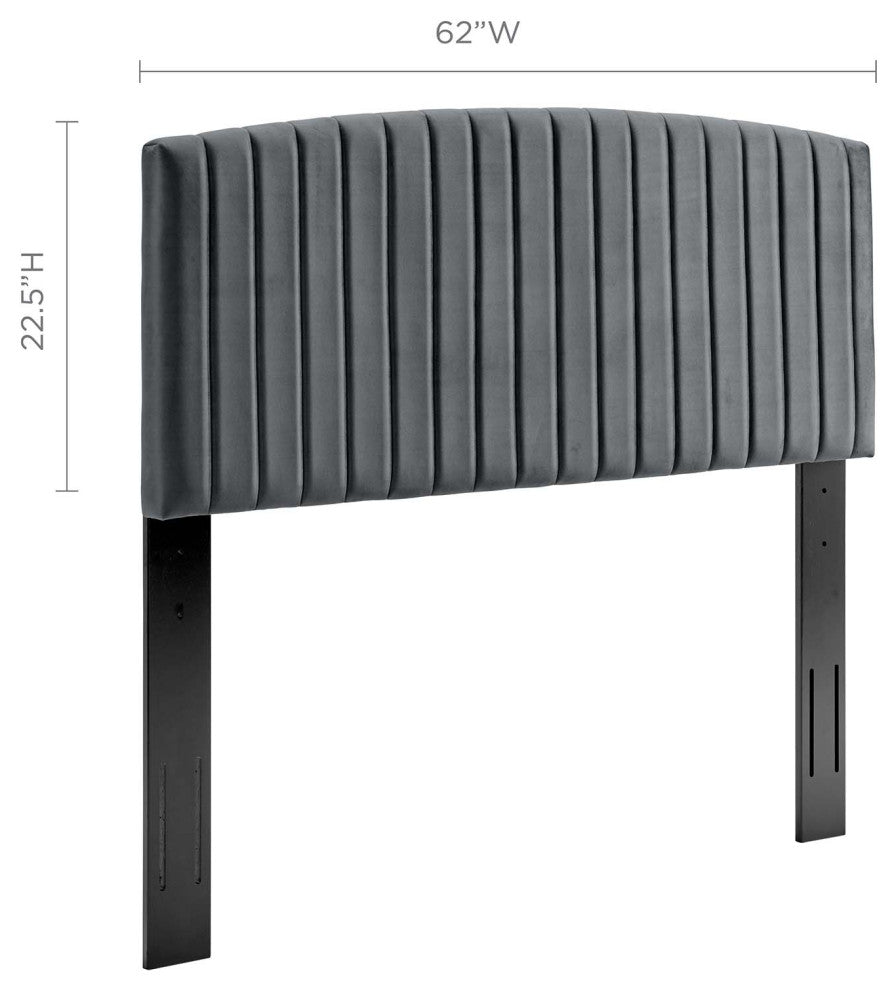 Rebecca Performance Velvet Full / Queen Headboard Charcoal