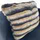Plutus Taupe Black Wild Wolf Animal Faux Fur Luxury Throw Pillow, 20"x36"