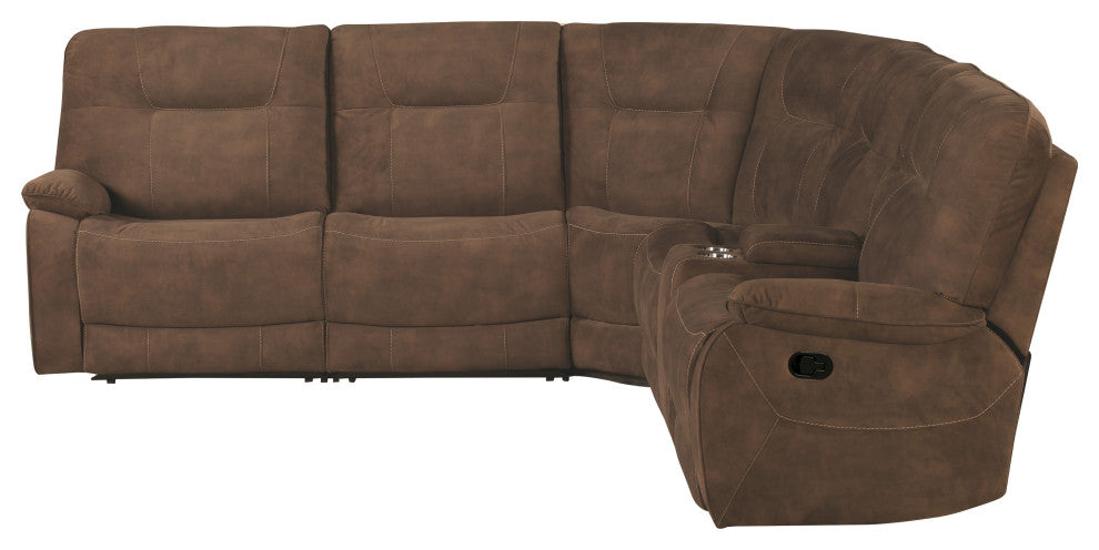 Parker Living Cooper 6 Piece Modular Manual Reclining Sectional, Shadow Brown