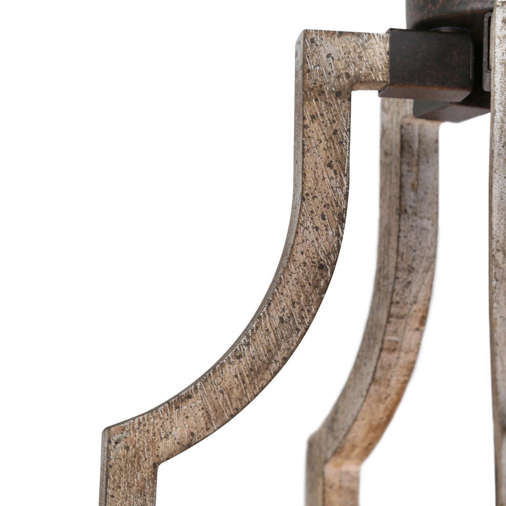 LNC Farmhouse Bronze 3-Light Lantern Wood Chandelier for Kitchan Island