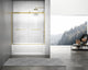 Home Living 60X60 Frameless Double Sliding Tub Door, Brushed Gold
