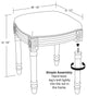 Navy Blue Seashells Linen Upholstered Vanity Stool