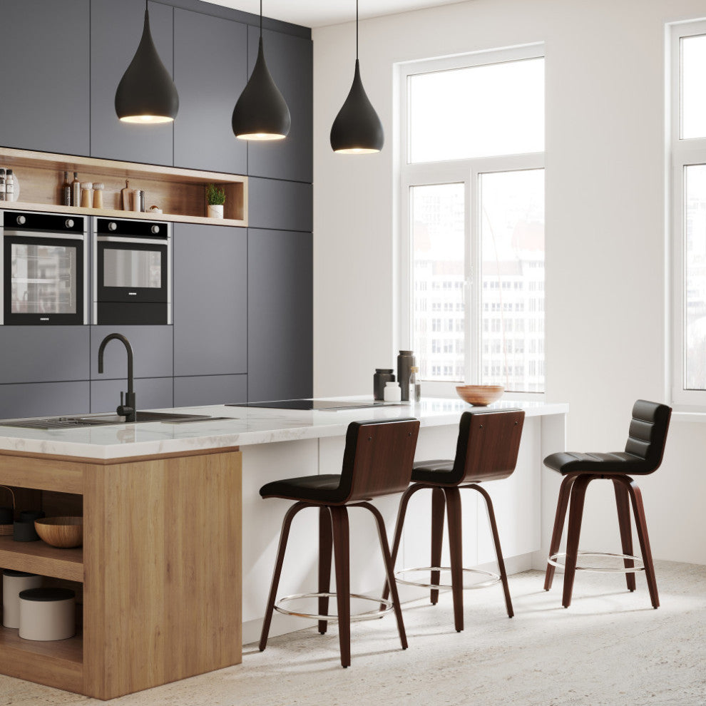 Roland Swivel Stool, Vegan Faux Leather, Counter Stool