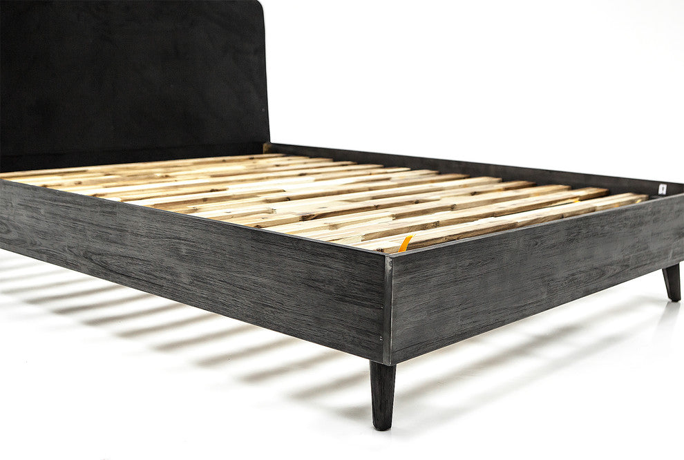 Mohave Mid Century Tundra Gray Acacia Queen Platform Bed
