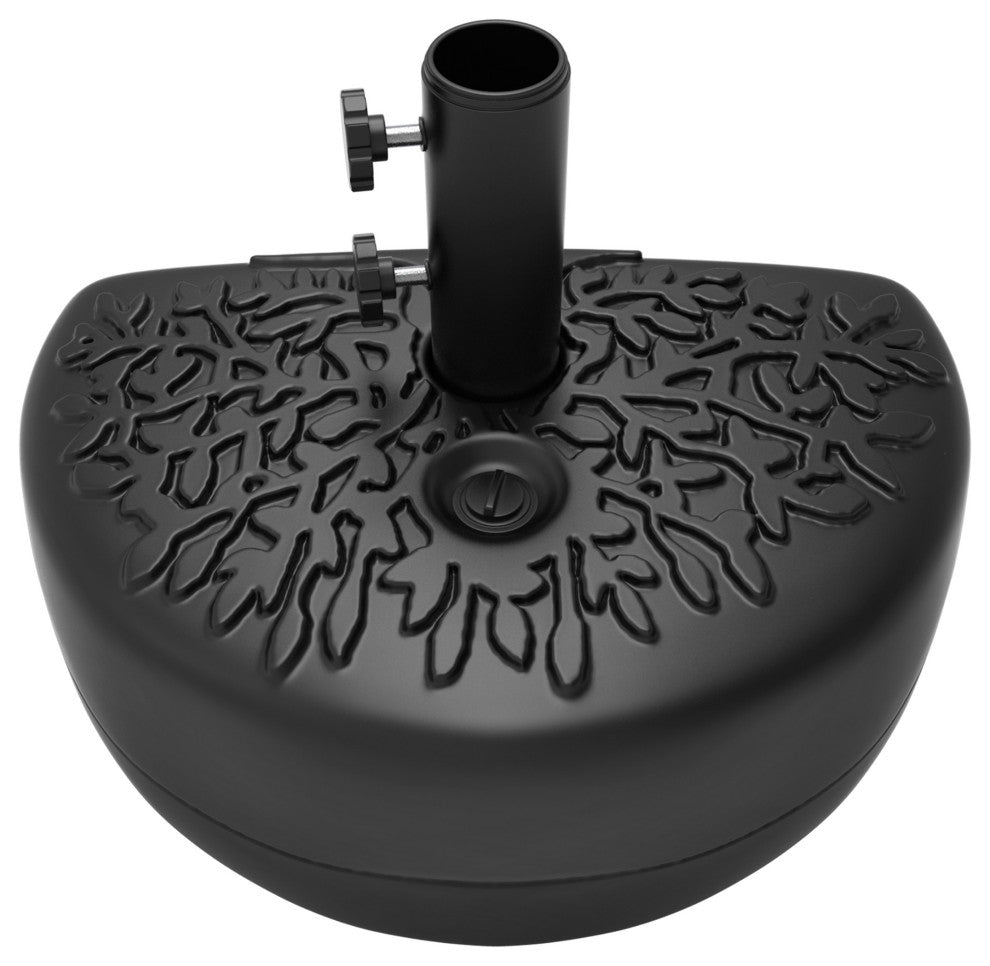 Pure Garden Half Moon 34 lb Weighted Semicircle Umbrella Base