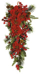 Poinsettia Teardrop, Red and Green