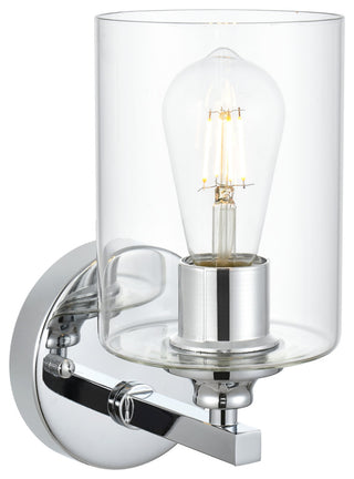 1 Light Chrome And Clear Bath Sconce