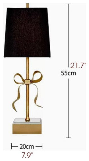 Le Landeron | Retro LED Copper Table Light with a Princess Bow, Black