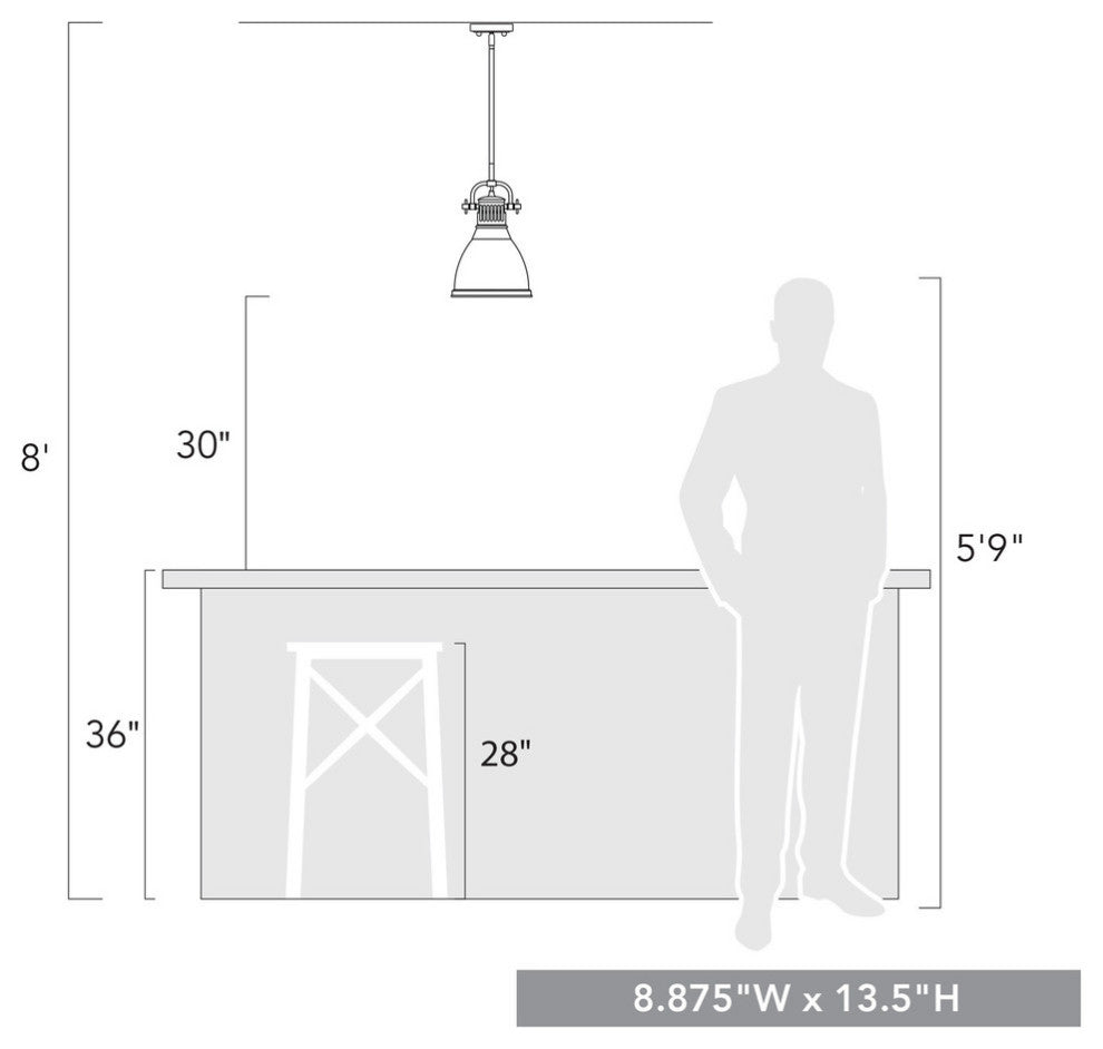Golden Lighting 3604-S-BLK Duncan 1 Light 9"W Mini Pendant - Black / Matte