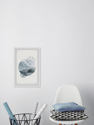 "Bird Waves" Framed Painting Print, 24"x36"