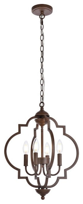 Living District Sandara 4-Light Pendant Weathered Oak