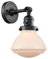 Olean 1-Light Sconce, Matte Black, Matte White