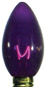 C9 Dimmable Incandescent Transparent Purple Bulbs E17 Base