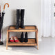 Double-Tier Natural Stand With 2-Pair Rubber Boot Trays Rectangle Ripple
