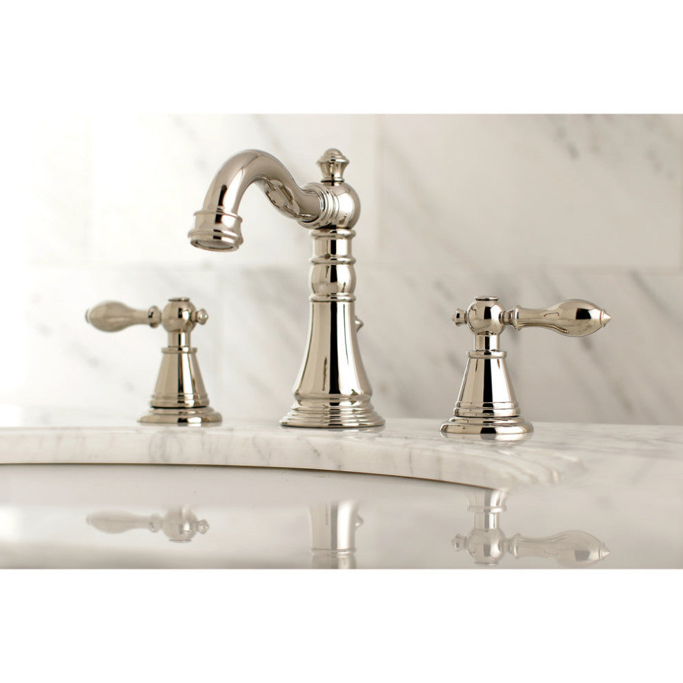 Fauceture Widespread Bathroom Faucet With Retail Pop-Up, Polished Nickel