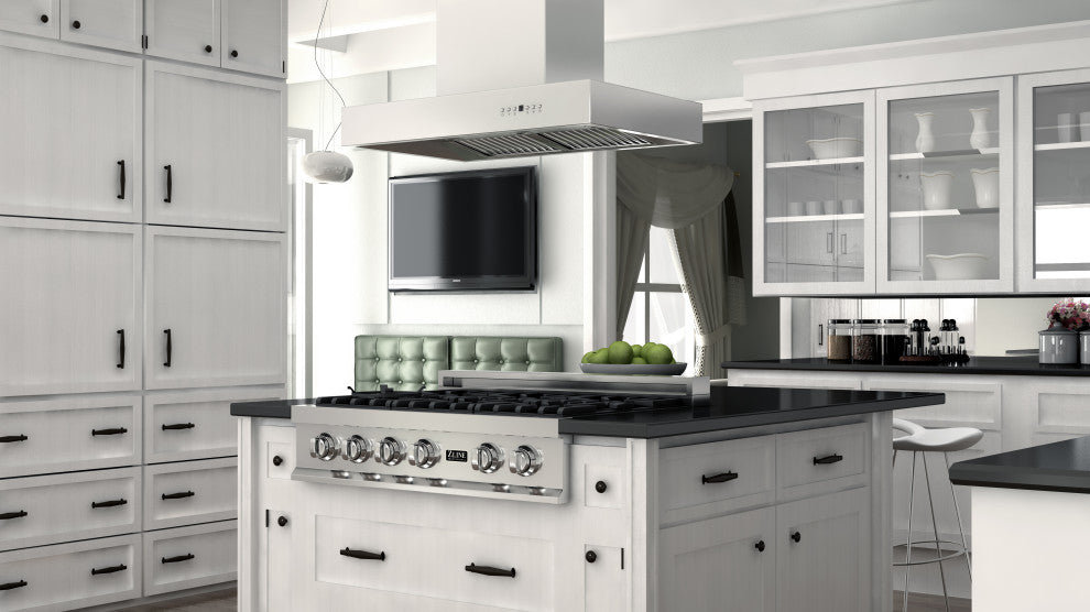 ZLINE 48 in. Professional Island Mount Range Hood, Stainless Steel, KECOMi-48