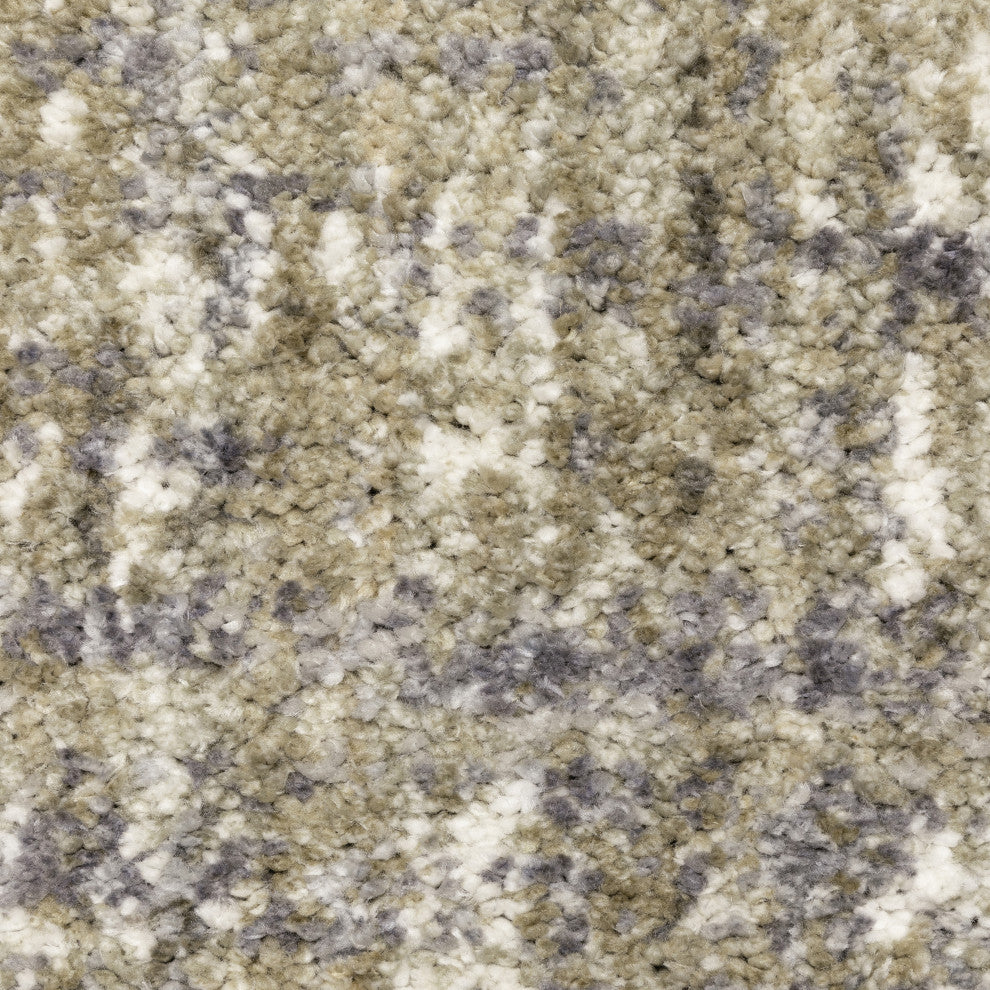 Ashton Impressed Shag Grey/Ivory Area Rug, 3.10X5.5
